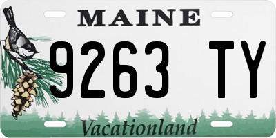 ME license plate 9263TY