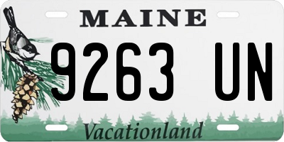 ME license plate 9263UN