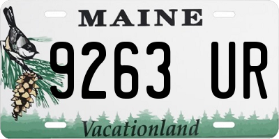 ME license plate 9263UR