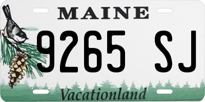ME license plate 9265SJ