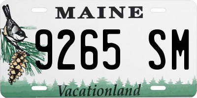 ME license plate 9265SM