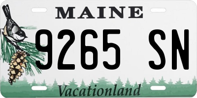 ME license plate 9265SN