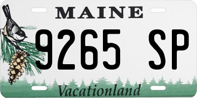 ME license plate 9265SP