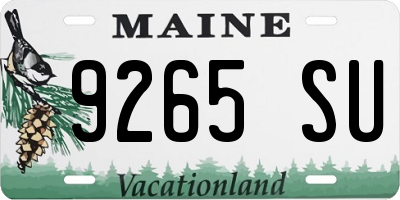 ME license plate 9265SU