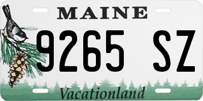 ME license plate 9265SZ