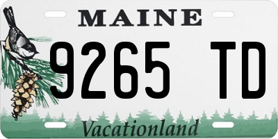 ME license plate 9265TD
