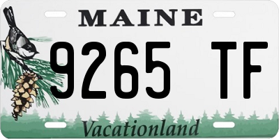 ME license plate 9265TF