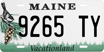 ME license plate 9265TY