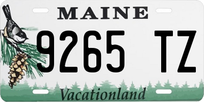 ME license plate 9265TZ