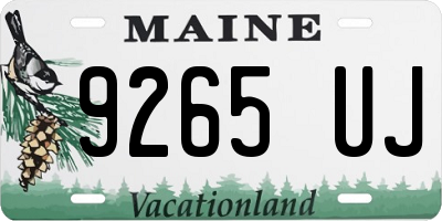 ME license plate 9265UJ