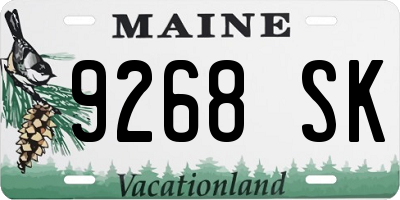 ME license plate 9268SK