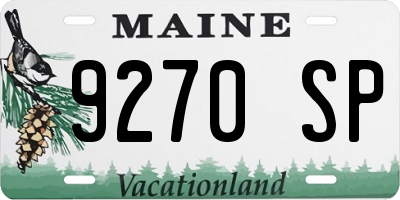 ME license plate 9270SP