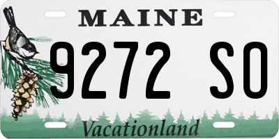 ME license plate 9272SO