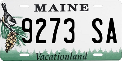 ME license plate 9273SA