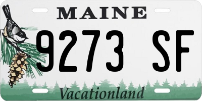 ME license plate 9273SF