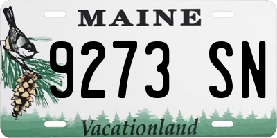 ME license plate 9273SN