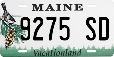 ME license plate 9275SD