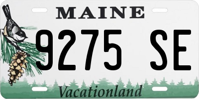 ME license plate 9275SE