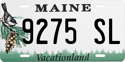 ME license plate 9275SL