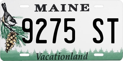 ME license plate 9275ST