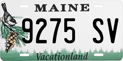 ME license plate 9275SV