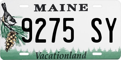 ME license plate 9275SY