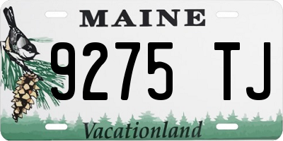 ME license plate 9275TJ