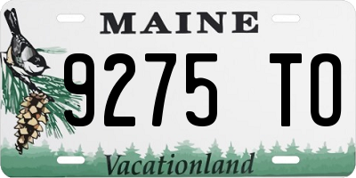 ME license plate 9275TO