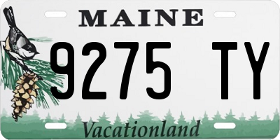 ME license plate 9275TY