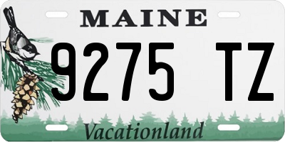 ME license plate 9275TZ