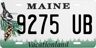 ME license plate 9275UB