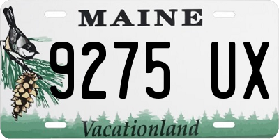 ME license plate 9275UX