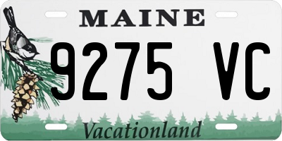 ME license plate 9275VC