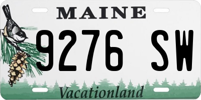 ME license plate 9276SW