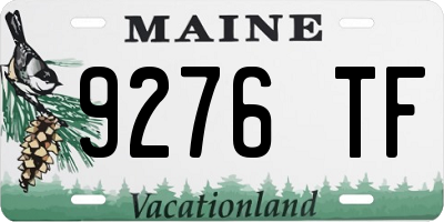 ME license plate 9276TF