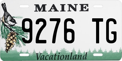 ME license plate 9276TG