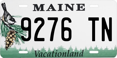 ME license plate 9276TN
