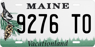 ME license plate 9276TO