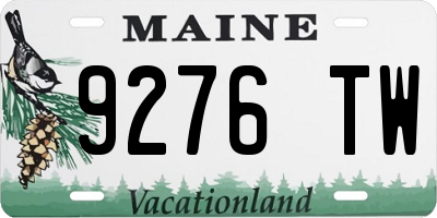ME license plate 9276TW