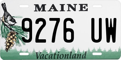 ME license plate 9276UW