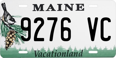 ME license plate 9276VC
