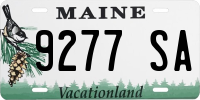 ME license plate 9277SA