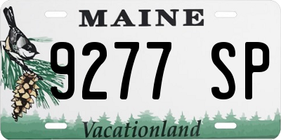 ME license plate 9277SP