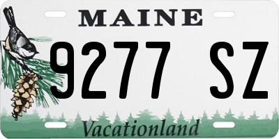 ME license plate 9277SZ