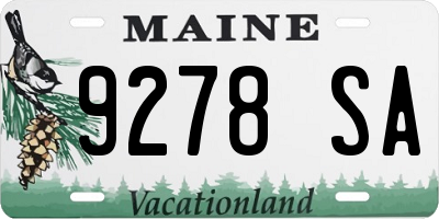 ME license plate 9278SA