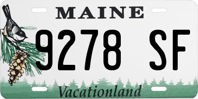 ME license plate 9278SF