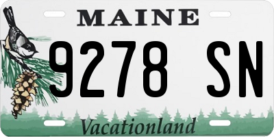 ME license plate 9278SN