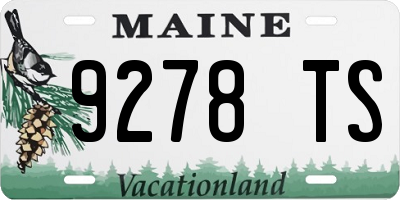 ME license plate 9278TS