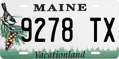 ME license plate 9278TX