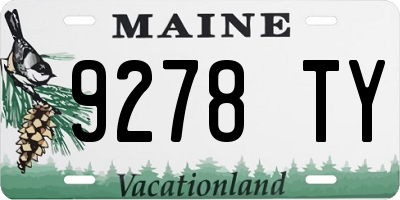ME license plate 9278TY